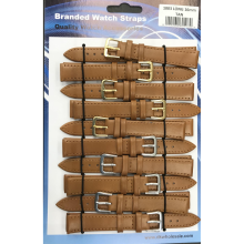 Leather Brown Tan Extra Long Watch Straps Pk10 18mm 1003