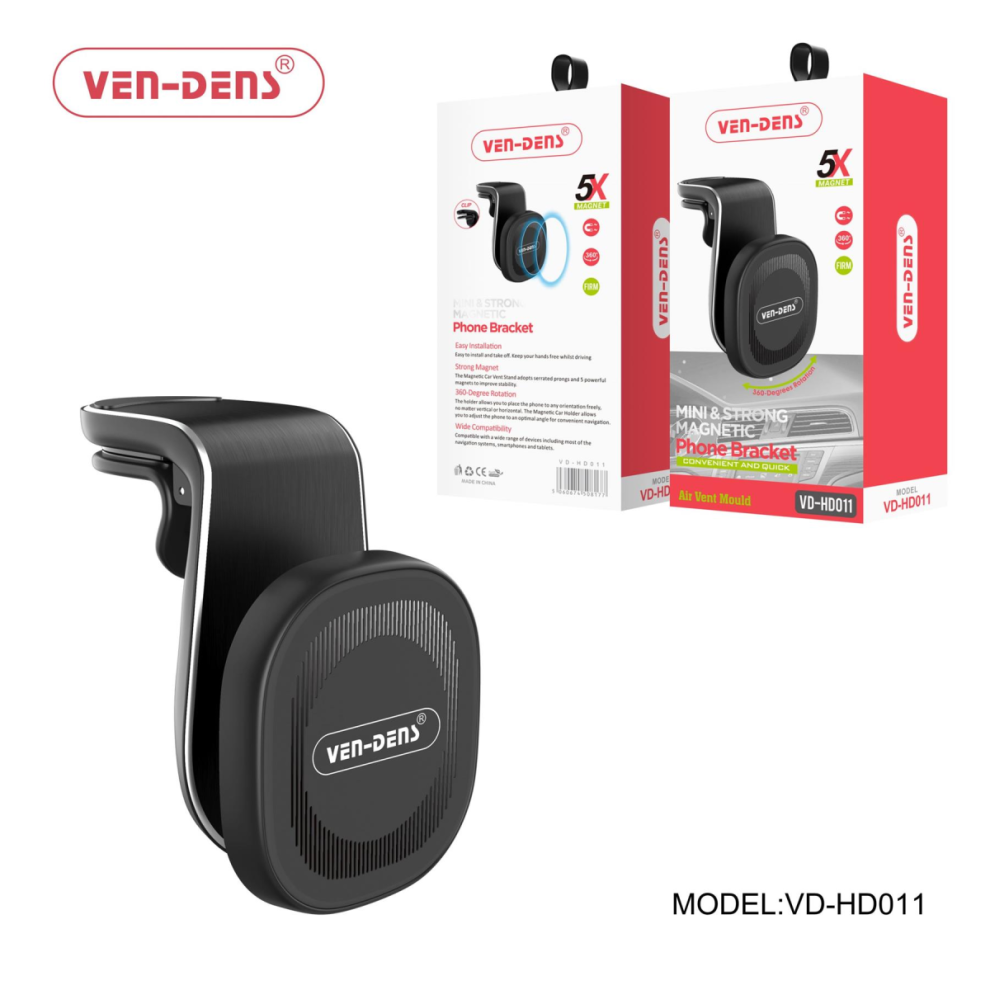 Ven-Dens Magnetic Car Phone Holder Clip Type 5060674508177