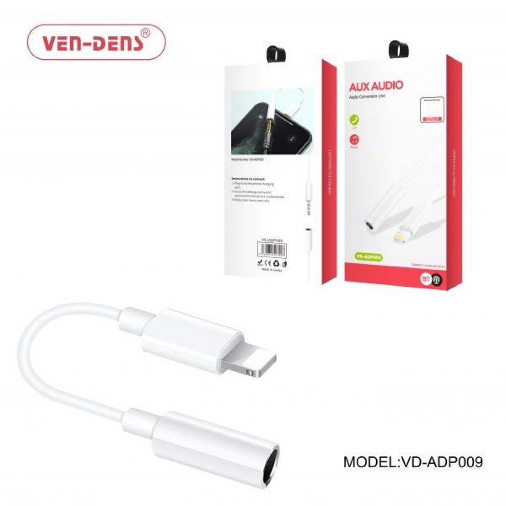 Ven-Dens Stylish Lightning To 3.5Mm Connector Adapter 5060674507903