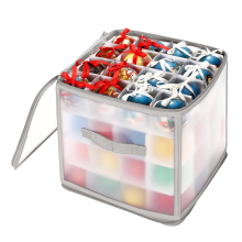 VINSANI GREY XMAS 64 BAUBLE DECORATIONS BOX 0000503