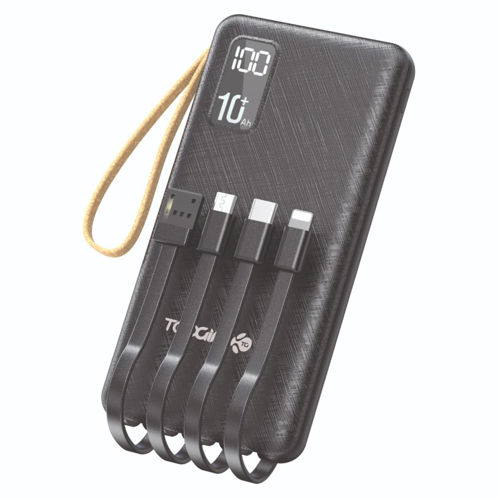 Wyeflux 10000Mah Power Bank With 3 Built-In Cables 5061008650081