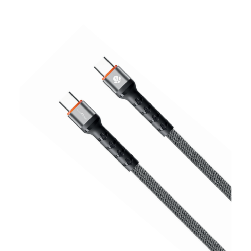 Wyeflow 60W Superstrand Braided Usb-C To Usb-C Charging & Data Cable 1M Grey/Orange 5061008654324