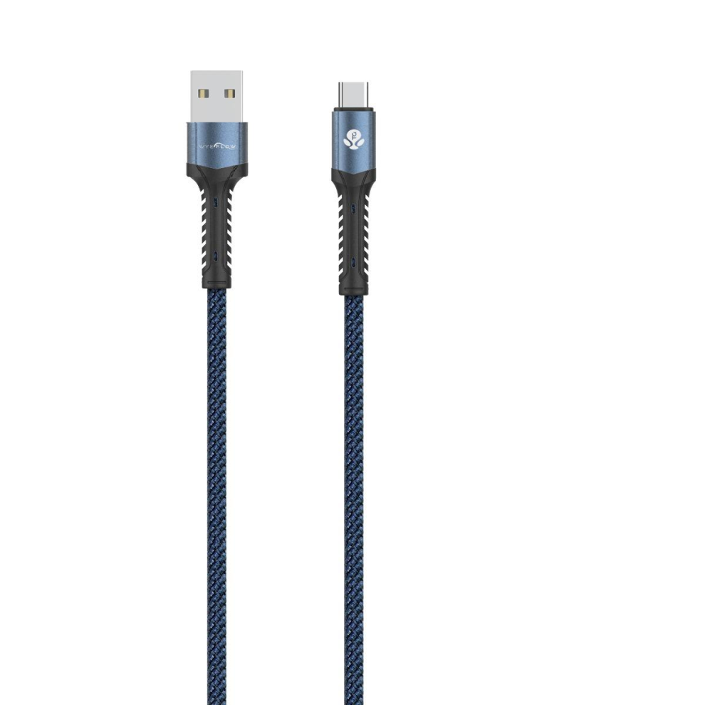 Wyeflow 10W Superstrand Braided Usb To Type C Charging & Data Cable 1M Blue/Orange 5061008654348