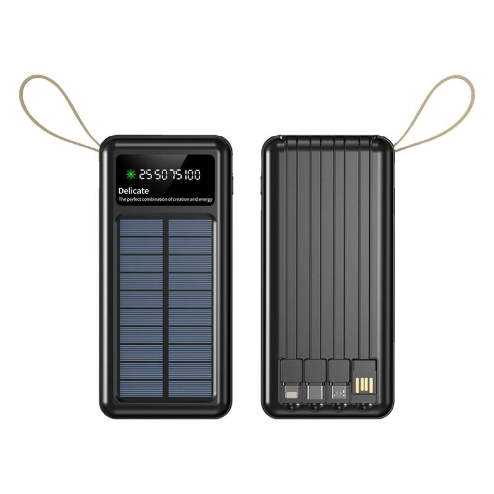Wyeflux 10000Mah Portable Led & Power Bank With Built-In Cables (Usb, Usb-C And 8-Pin) Light 5061008655727