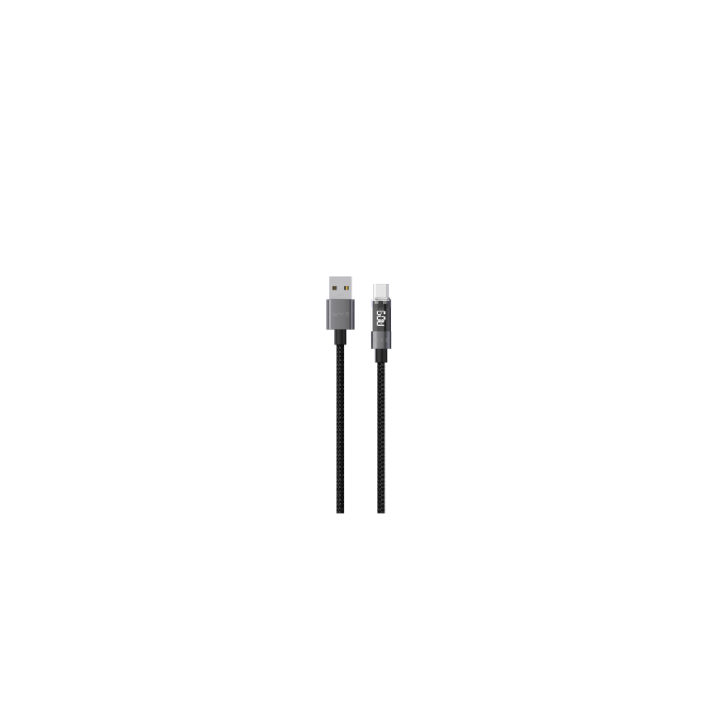 Wyeflow Usb-A To Usb C Fast Charging & Data Cable With Led Display 1M 5061008657394