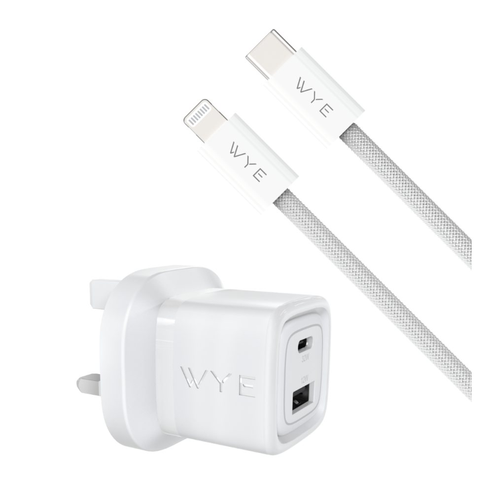 Wyeflux 32W Dual Port Usb-C & Usb-A Charging Kit With Usb-C To 8-Pin Cable (Gan Iii) 5061008658230