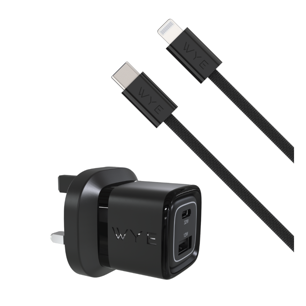 Wyeflux 32W Dual Port Usb-C & Usb-A Charging Kit With Usb-C To 8-Pin Cable (Gan Iii) 5061008658124