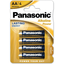 Panasonic AA Alkaline Battery Pack of 4 - Box of 12