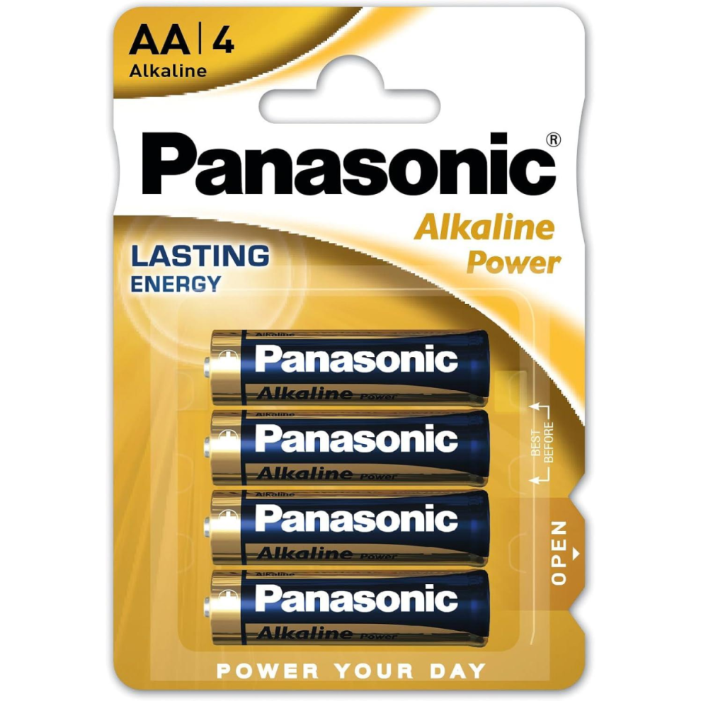 Panasonic Aa Alkaline Battery Pack Of 4 - Box Of 12