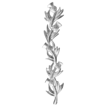 Polished Chrome Cascading Scottish Thistle Traditional Pewter Kilt Pin