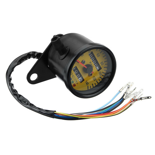 Universal Motorcycle Dual Odometer KMH Speedometer Gauge Meter LED Backlight Tachometer 2