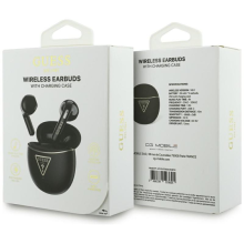 Écouteurs sans fil Guess Gold Line Triangle Logo avec étui de chargement noir - GUTWSA15HETK