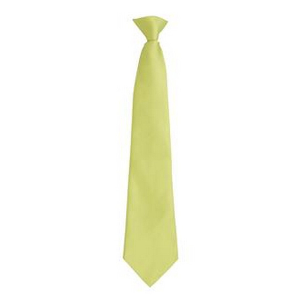 Premier (One Size, Lime) Mens Fashion ”Colours” Work Clip On Tie