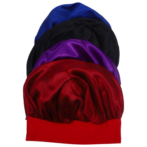 20Stk Satin Schlafhaube Für Elastisch Komfort Bunt 1