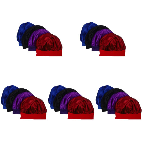 20Stk Satin Schlafhaube Für Elastisch Komfort Bunt 2