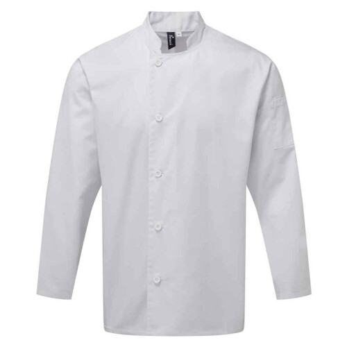 Premier (5XL, White) Premier Mens Essential Long-Sleeved Chef Jacket
