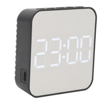 Orologio digitale LED con 2 allarmi, display di temperatura e data, nero, per camera da letto e ufficio