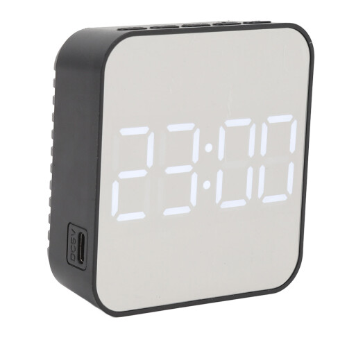 Orologio digitale LED con 2 allarmi, display di temperatura e data, nero, per camera da letto e ufficio
