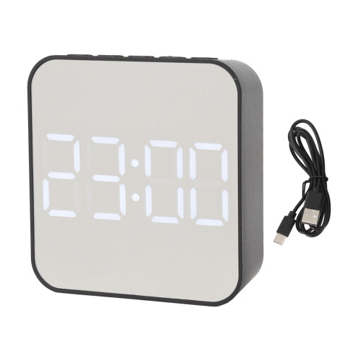 Black Small LED Digital Clock with 2 Alarms Temp & Date Display Multi-function 1