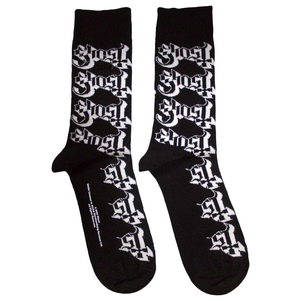 Ghost Unisex Adult Repeat Logo Ankle Socks Black