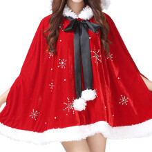 2Stk Roter Kapuzenumhang Erwachsene Weihnachten Party Robe Kuschelig
