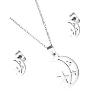 2Sets Schmuckset Damen Halskette Ohrstecker Silber