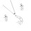 2Sets Schmuckset Damen Halskette Ohrstecker Silber 1