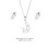 2Sets Schmuckset Damen Halskette Ohrstecker Silber 10