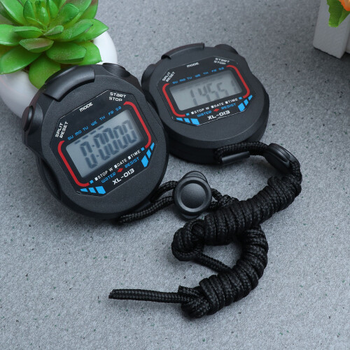 2Pièces Chronomètre Professionnel Noir Multifonction Durable 2
