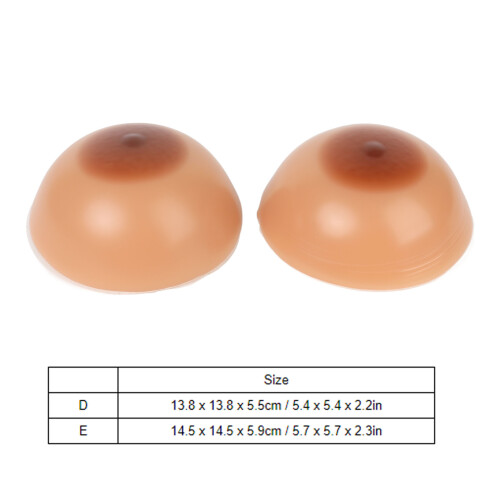 Silicone Boob Prosthesis, Round Shape, Concave Bottom, D Cup Brown 1