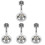 4Pcs Silver Bathroom Shower Head Mount ABS Small Hand Shower Holder 4