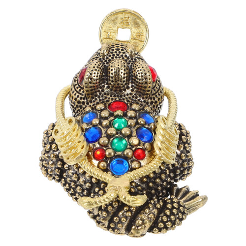 5Pcs Copper Toad Ornament for Office and Desktop