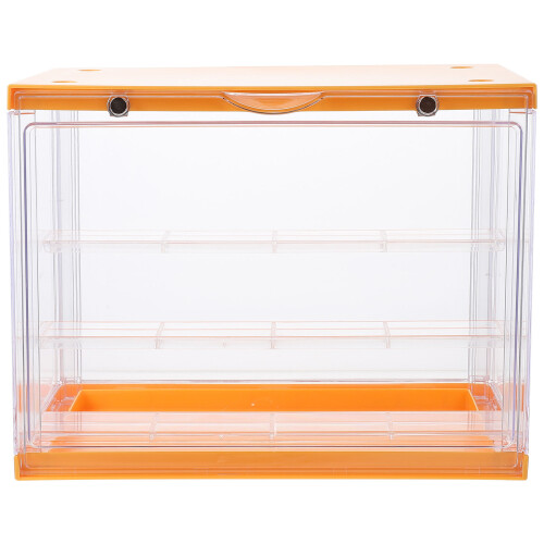 2Pcs ABS Doll Model Display Rack Compact Yellow Storage Box for Toys