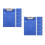 12Pcs Blue Plastic Clip Board with Ruler Edge Office Clipboard 10