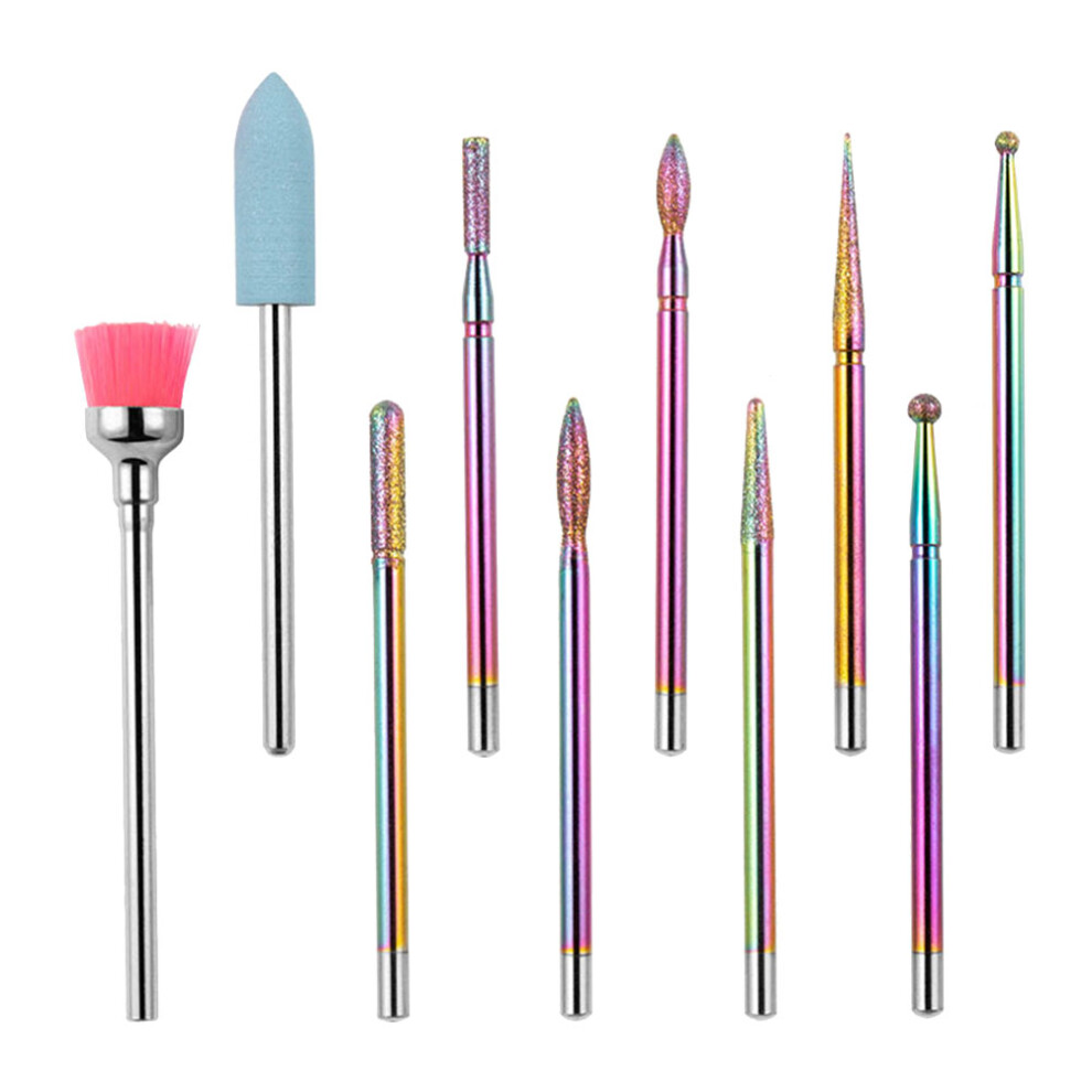 Inoomp 2Sets Electric Nail Polisher Assorted Color Manicure Grinding Tool Kit