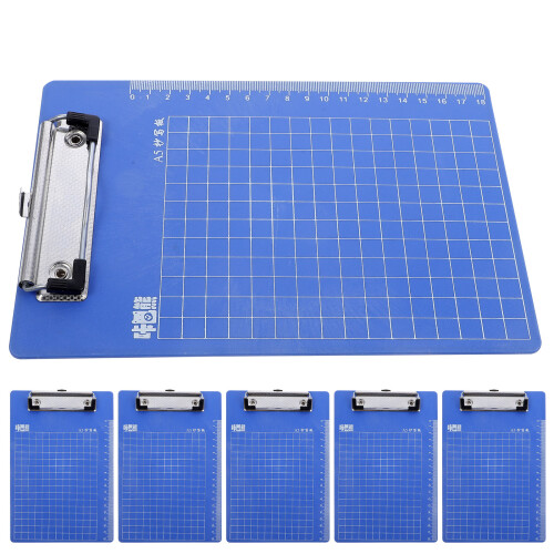 12Pcs Blue Plastic Clip Board with Ruler Edge Office Clipboard 2