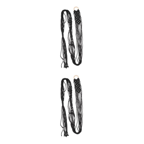 2Pcs Black Cotton Guitar Net Strap Durable Guitar Belt for Home Use 2