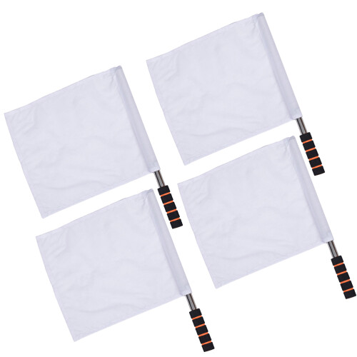 20Pcs Handheld White Referee Flags for Sports Match with Durable Poles 2