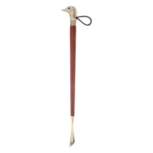 Long Handle Metal Shoehorn Light Brown for Seniors Pregnant Women