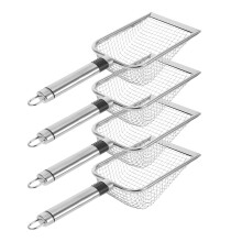 4Pcs Silver Soil Sifter with Handle Stainless Steel Garden Soil Screen