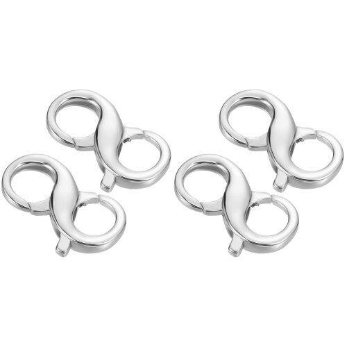 4Pcs Durable Silver Lobster Clasps Double Hook for Jewelry Accessories 1
