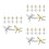 36Pcs Assorted Airplane Shape Metal Push Pins for Bulletin and Map 6
