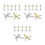 36Pcs Assorted Airplane Shape Metal Push Pins for Bulletin and Map 8