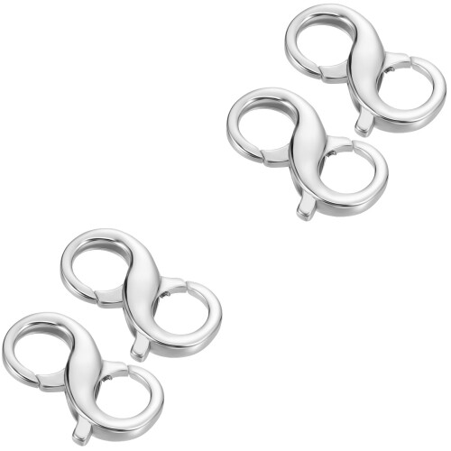 4Pcs Durable Silver Lobster Clasps Double Hook for Jewelry Accessories 2