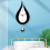Wassertropfen-Wanduhr, Acryl, 2x AA, Transparent 14