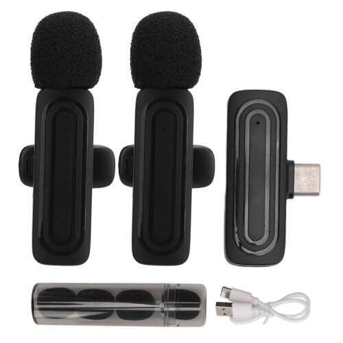 Micrófono de solapa 2.4 GHz 150 mAh negro compacto USB-C 1