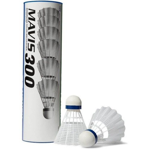 Yonex (One Size, White/Blue) Yonex Mavis 300 Shuttlecock (Pack of 6) 1
