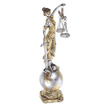Silver Resin Roman Goddess of Justice Sculpture Desk Ornament