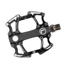 2Pairs Black Bike Pedals Aluminum Alloy with Large Anti-Slip Platform