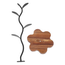 2Pcs Wood Mug Stand Holder Natural Light Brown Cup Rack Tree for Home